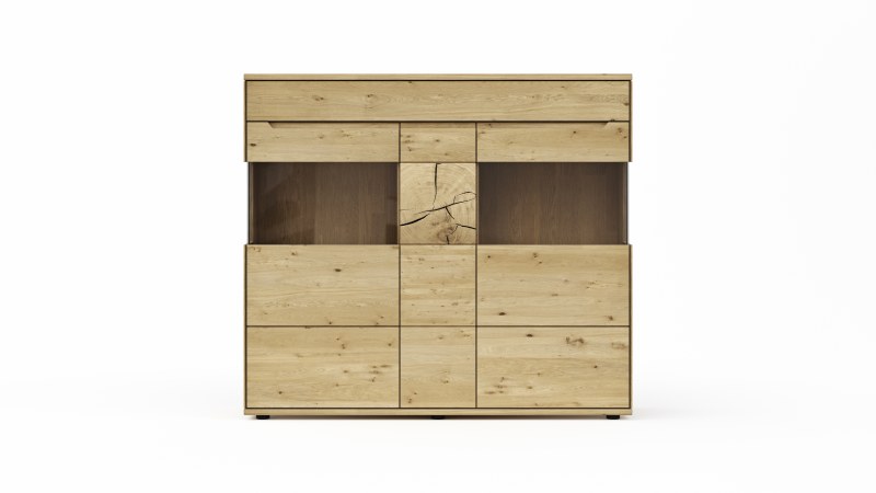 Highboard Amora - Wildeiche massiv bianco