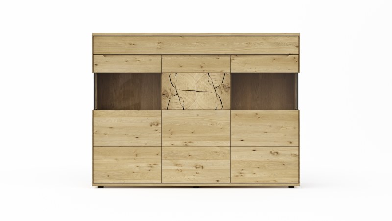 Highboard Amora - Wildeiche massiv bianco
