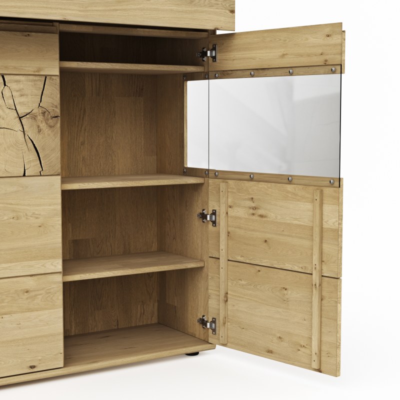 Highboard Amora - Wildeiche massiv bianco