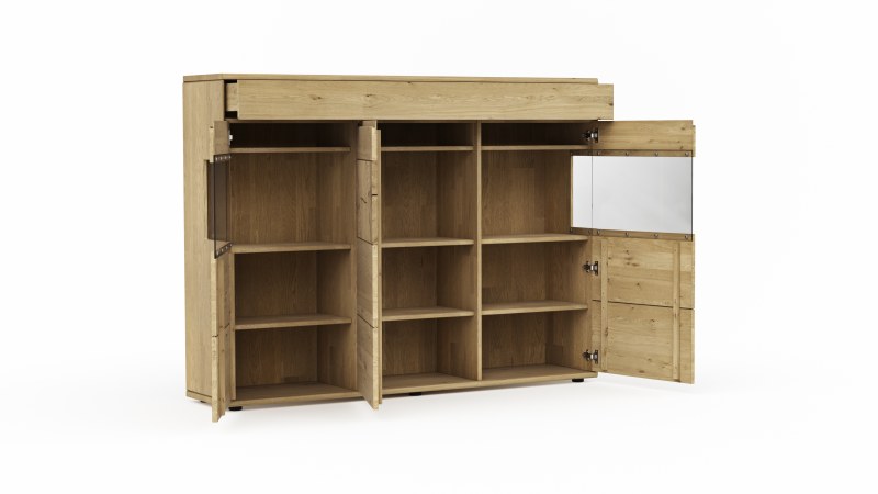 Highboard Amora - Wildeiche massiv bianco