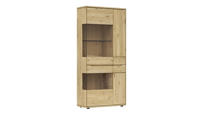 Vitrine Amora - Wildeiche massiv bianco