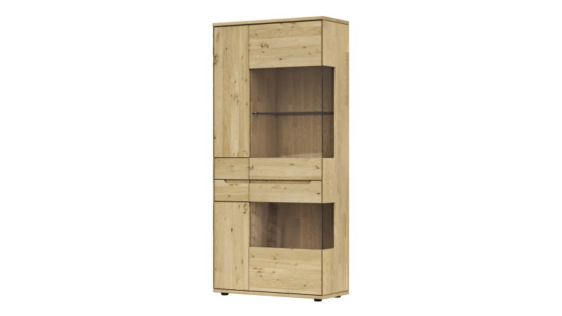 Vitrine Amora - Wildeiche massiv bianco