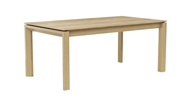 Esstisch 5000 - LB ca. 180x100 cm, Eiche massiv, Bianco