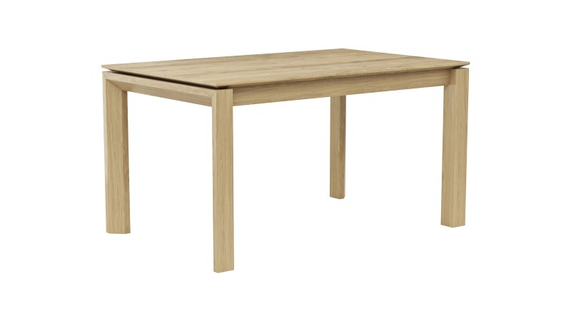 Esstisch 5000 - ausziehbar, LB ca. 140x90 cm, Eiche massiv, Bianco