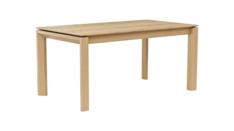Esstisch 5000 - ausziehbar, LB ca. 160x90 cm, Eiche massiv, Bianco
