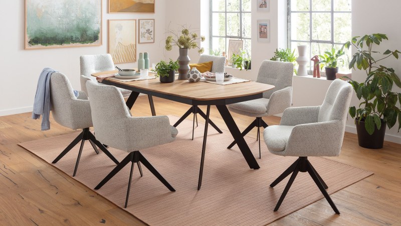 Esstisch Dinner - ausziehbar, LB ca. 180x100 cm, Eiche massiv