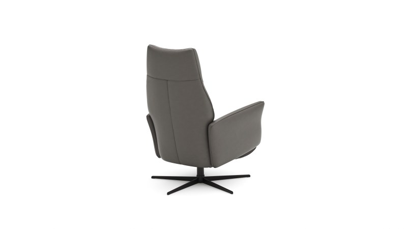 Relaxsessel Trona - Größe S, inkl. Relaxfunktion, Leder, Graubeige