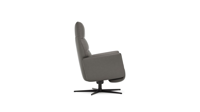 Relaxsessel Trona - Größe S, inkl. Relaxfunktion, Leder, Graubeige
