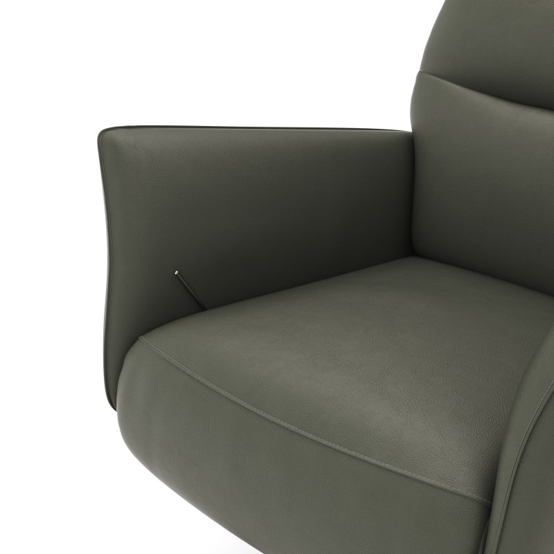 Relaxsessel Trona - Größe S, inkl. Relaxfunktion, Leder, Olive
