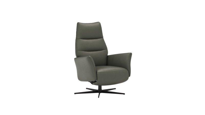 Relaxsessel Trona - Größe S, inkl. Relaxfunktion, Leder, Olive