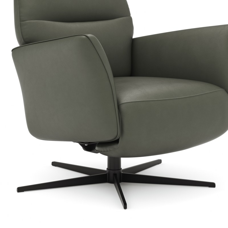 Relaxsessel Trona - Größe S, inkl. Relaxfunktion, Leder, Olive