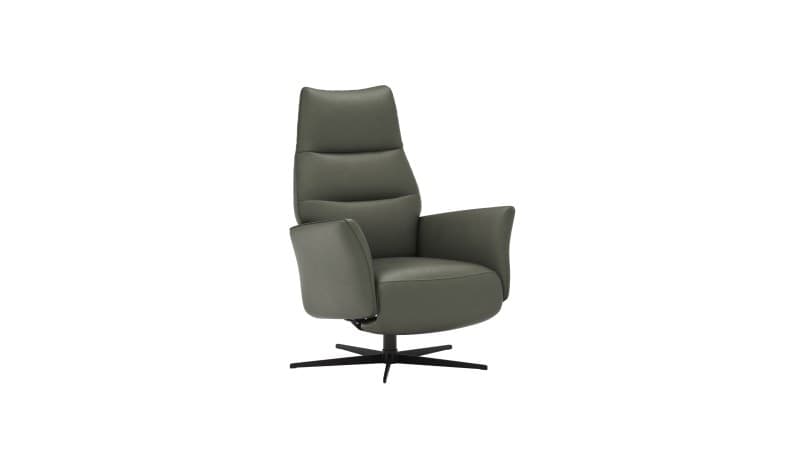 Relaxsessel Trona - Größe S, inkl. Relaxfunktion, Leder, Olive