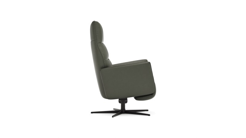 Relaxsessel Trona - Größe M, inkl. Relaxfunktion, Leder, Olive