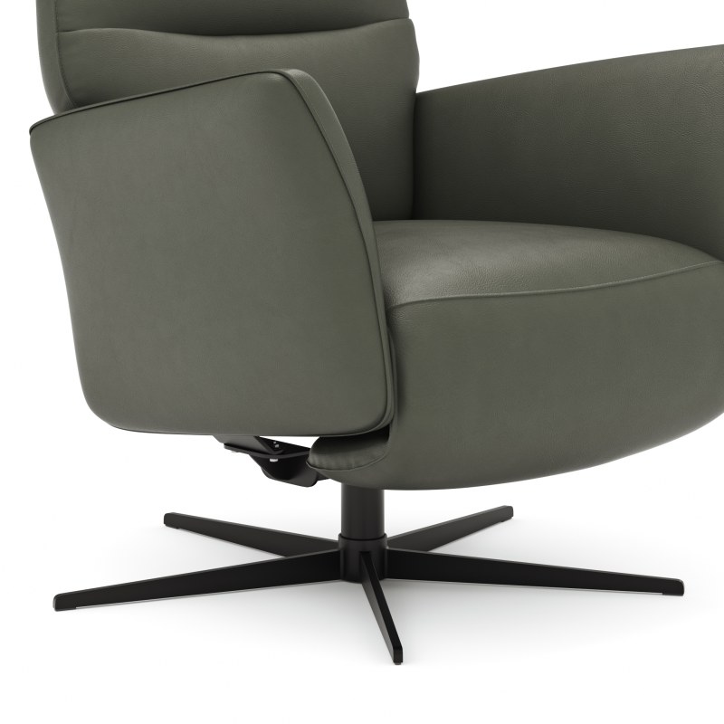 Relaxsessel Trona - Größe M, inkl. Relaxfunktion, Leder, Olive