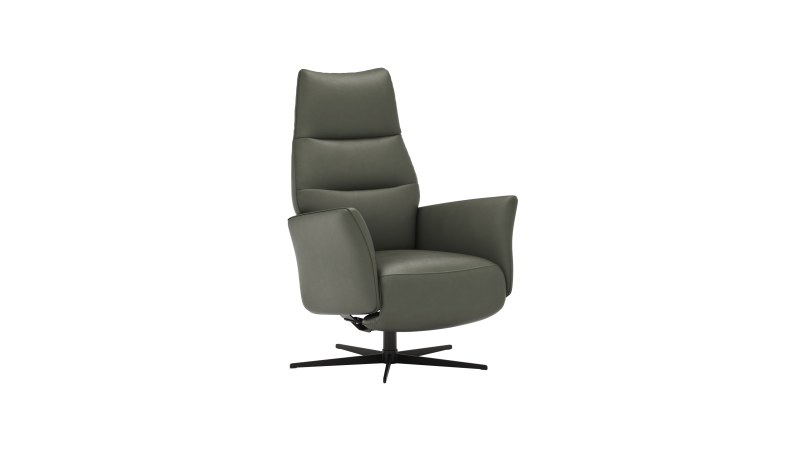 Relaxsessel Trona - Größe M, inkl. Relaxfunktion, Leder, Olive