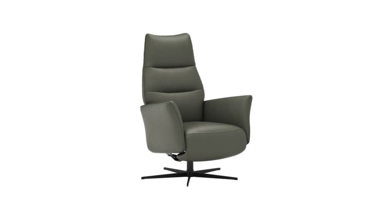 Relaxsessel Trona - Größe M, inkl. Relaxfunktion, Leder, Olive