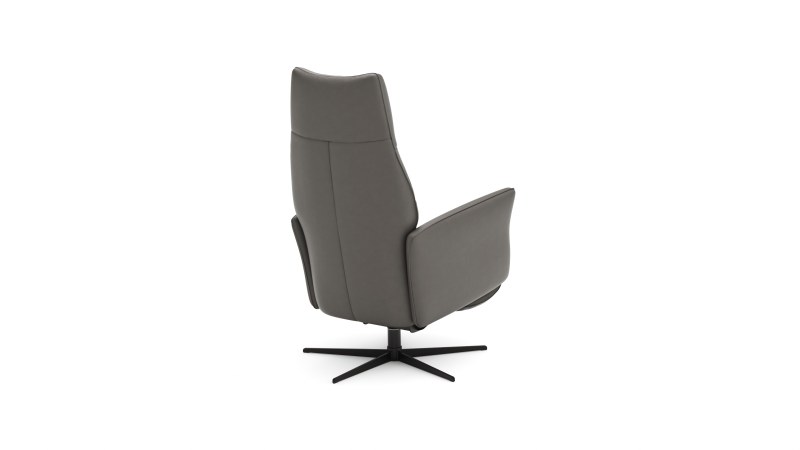 Relaxsessel Trona - Größe L, inkl. Relaxfunktion, Leder, Graubeige
