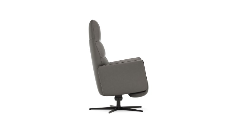 Relaxsessel Trona - Größe L, inkl. Relaxfunktion, Leder, Graubeige