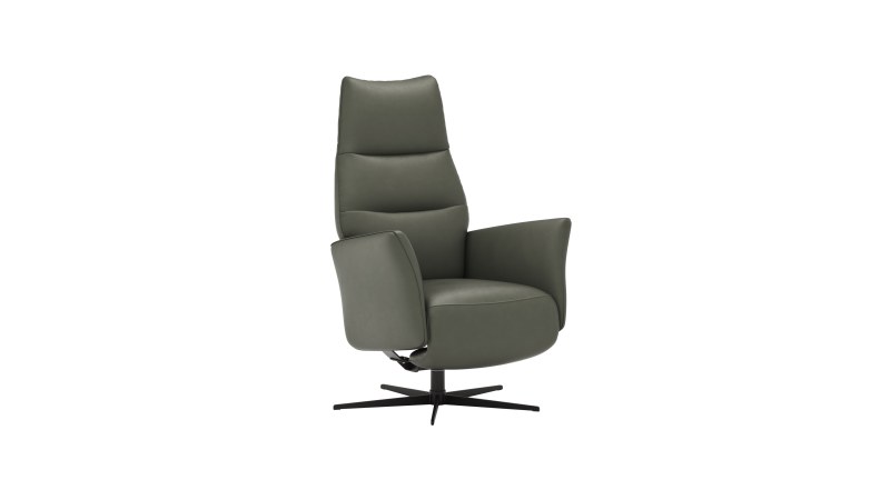 Relaxsessel Trona - Größe L, inkl. Relaxfunktion, Leder, Olive