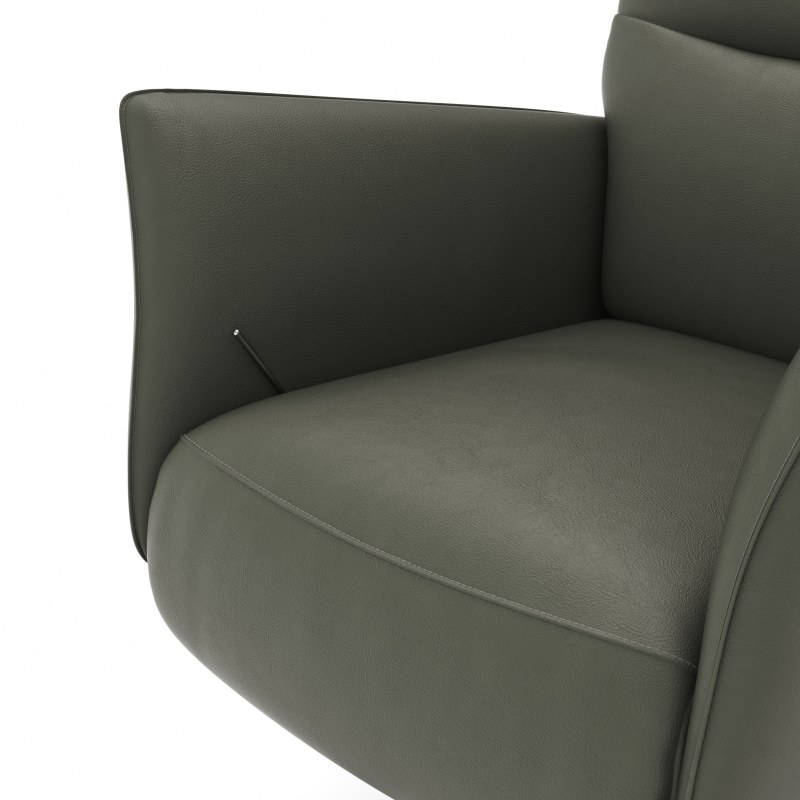 Relaxsessel Trona - Größe L, inkl. Relaxfunktion, Leder, Olive