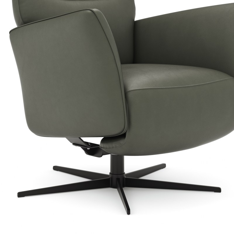Relaxsessel Trona - Größe L, inkl. Relaxfunktion, Leder, Olive