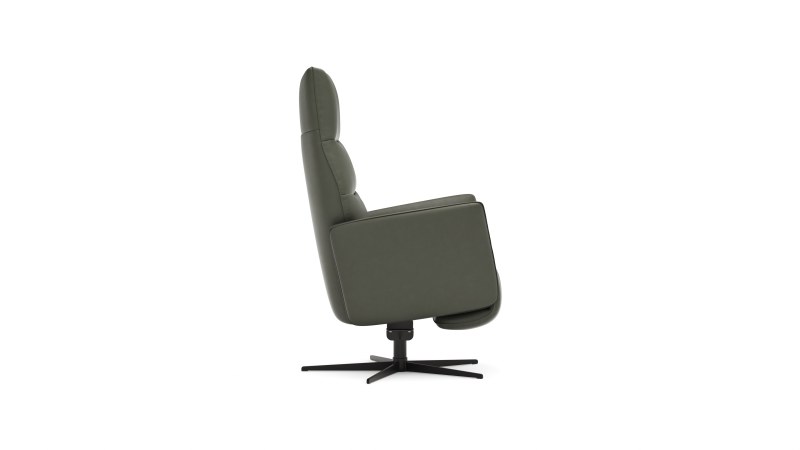 Relaxsessel Trona - Größe L, inkl. Relaxfunktion, Leder, Olive