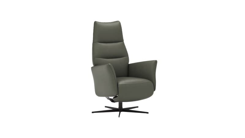 Relaxsessel Trona - Größe L, inkl. Relaxfunktion, Leder, Olive