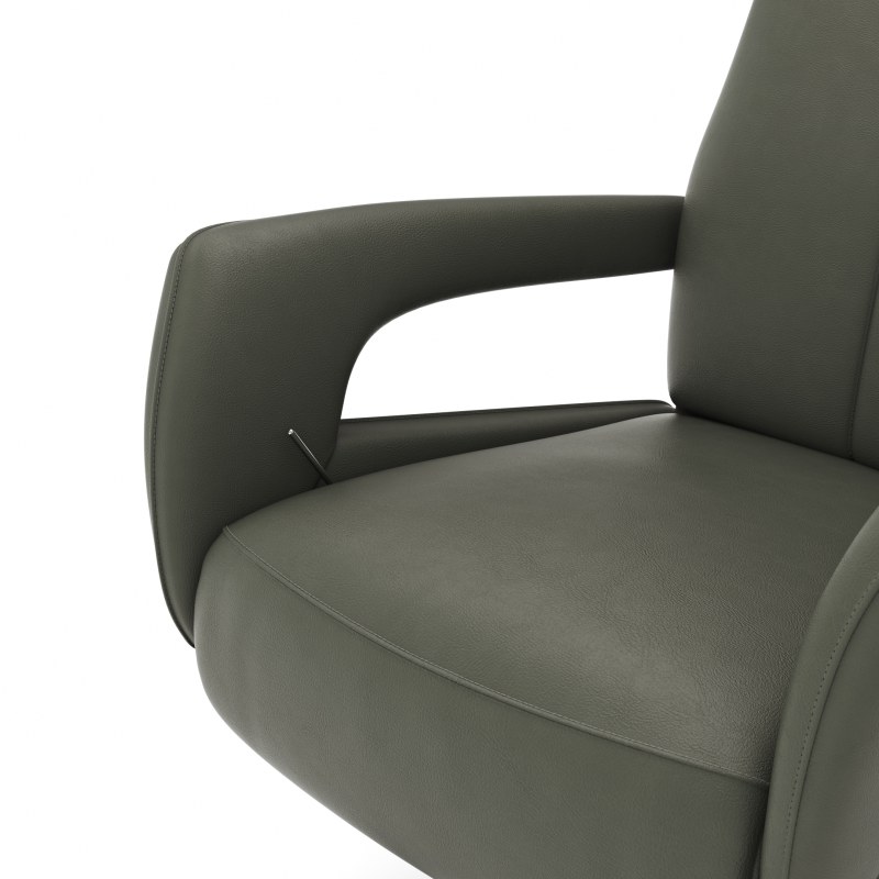 Relaxsessel Trona - Größe S, inkl. Relaxfunktion, Leder, Olive