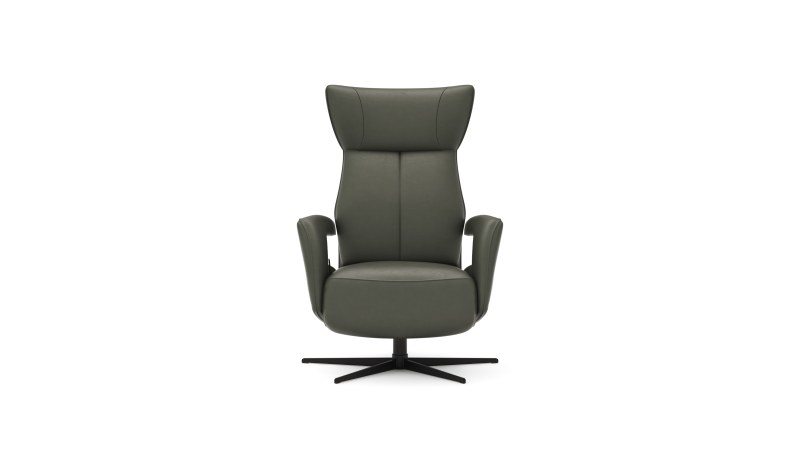 Relaxsessel Trona - Größe S, inkl. Relaxfunktion, Leder, Olive
