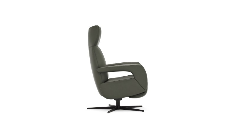 Relaxsessel Trona - Größe S, inkl. Relaxfunktion, Leder, Olive