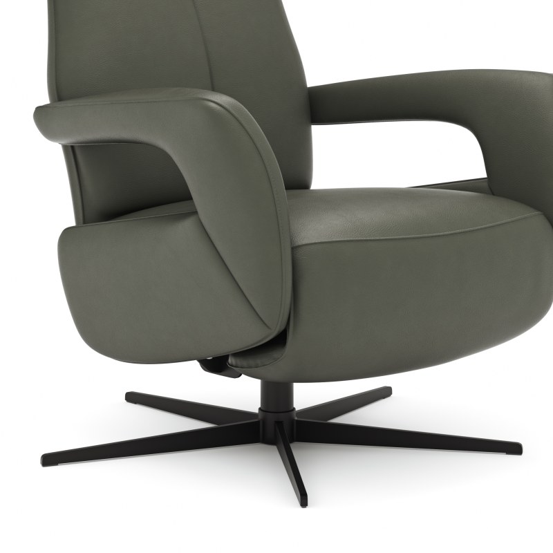 Relaxsessel Trona - Größe S, inkl. Relaxfunktion, Leder, Olive
