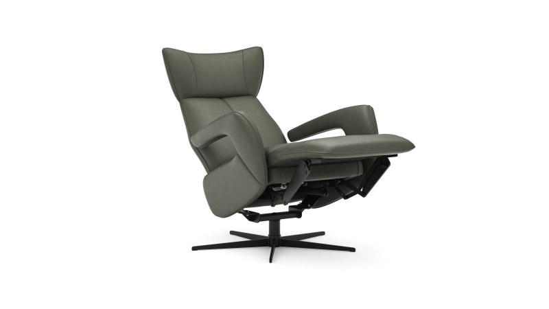 Relaxsessel Trona - Größe S, inkl. Relaxfunktion, Leder, Olive
