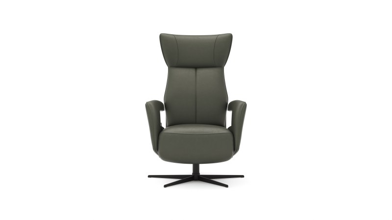 Relaxsessel Trona - Größe M, inkl. Relaxfunktion, Leder, Olive