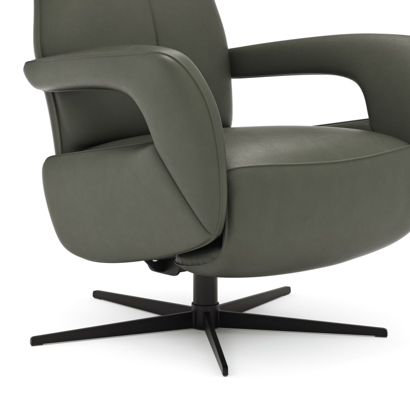Relaxsessel Trona - Größe M, inkl. Relaxfunktion, Leder, Olive