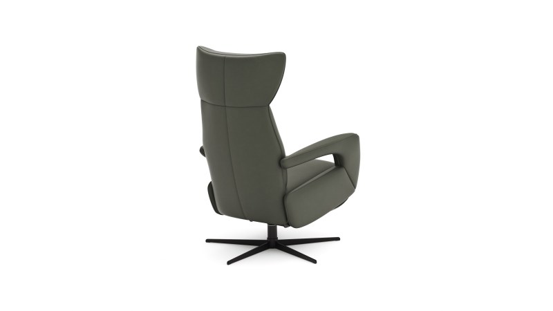 Relaxsessel Trona - Größe M, inkl. Relaxfunktion, Leder, Olive