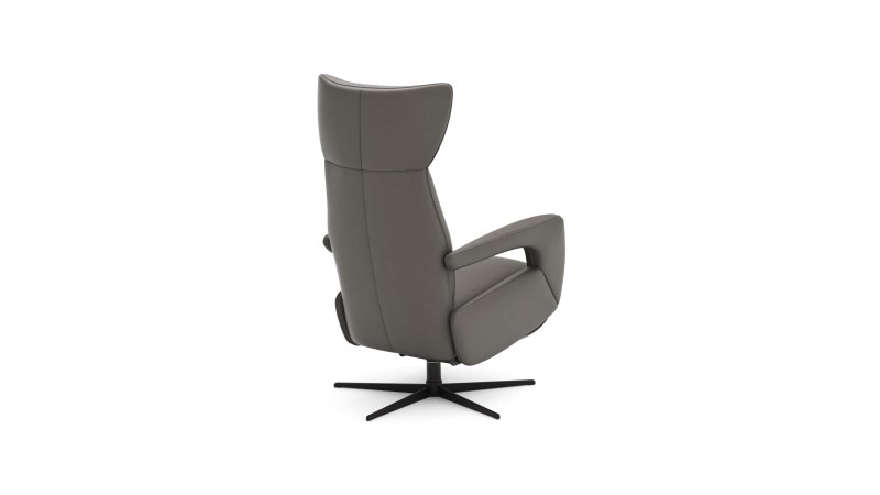 Relaxsessel Trona - Größe L, inkl. Relaxfunktion, Leder, Graubeige