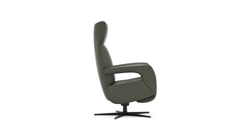 Relaxsessel Trona - Größe L, inkl. Relaxfunktion, Leder, Olive