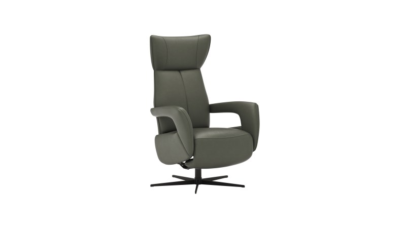 Relaxsessel Trona - Größe L, inkl. Relaxfunktion, Leder, Olive