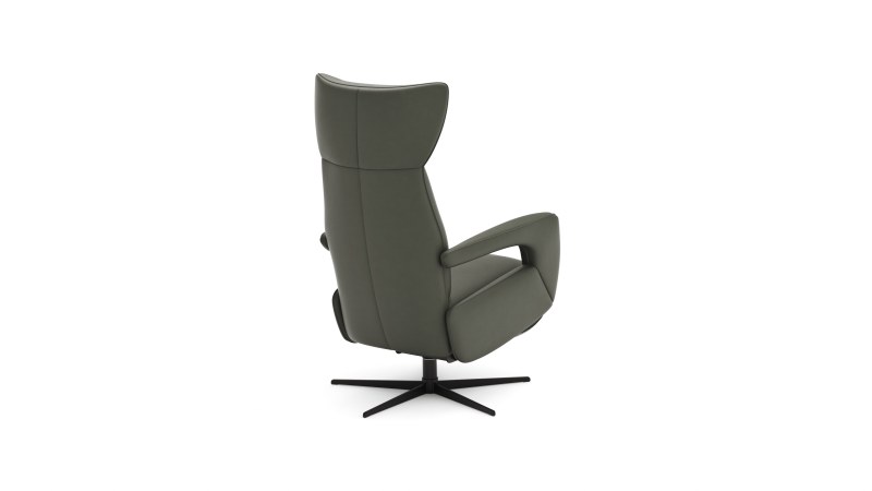 Relaxsessel Trona - Größe L, inkl. Relaxfunktion, Leder, Olive