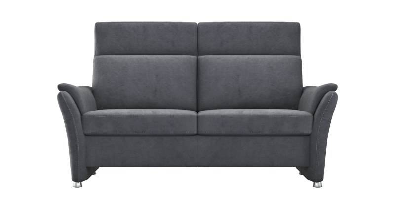 Sofa Arima H - 2-Sitzer inkl. Armlehne/ Kopfteil verstellbar und Relaxfunktion (motorisch), Stoff, Steingrau