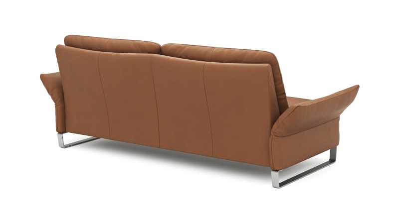 Sofa Tenero - 3-Sitzer inkl. Armlehne verstellbar, Leder, Cognac