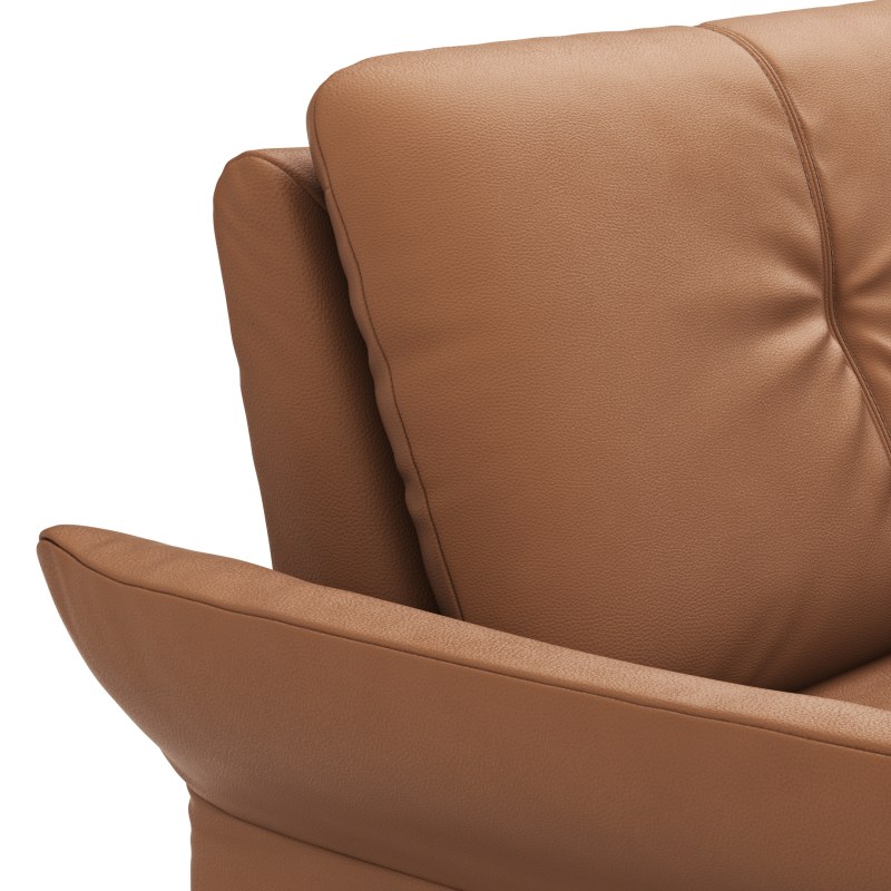 Sofa Tenero - 3-Sitzer inkl. Armlehne verstellbar, Leder, Cognac