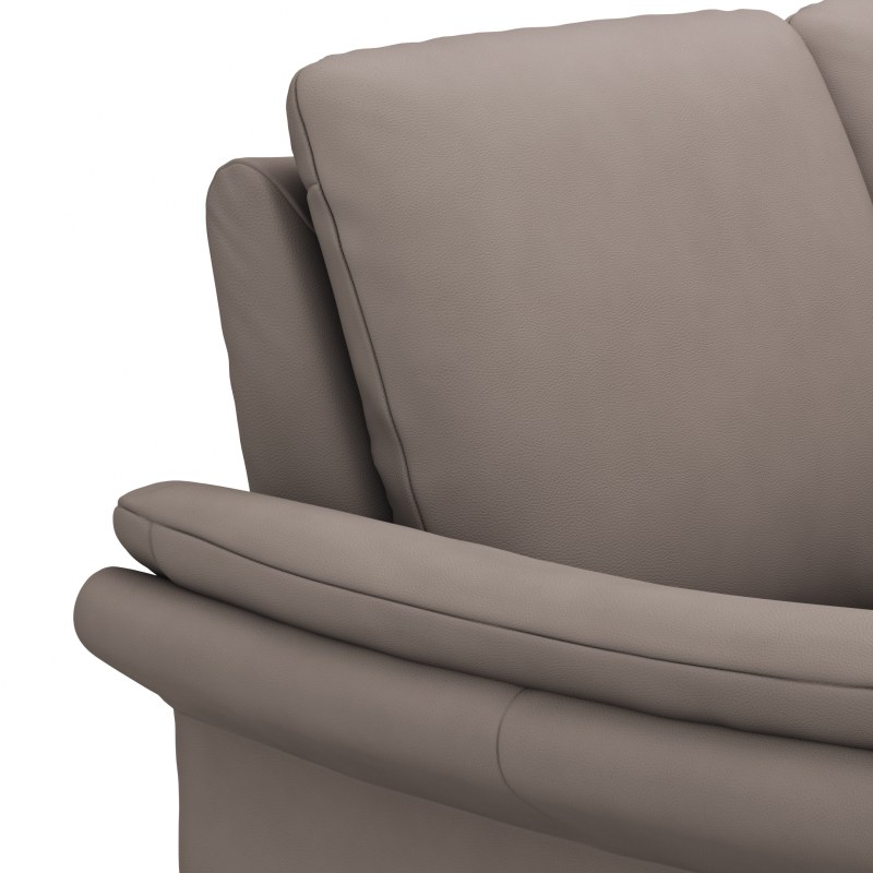 Ecksofa Tenero - 2-Sitzer mit Longchair rechts, Leder, Graubraun