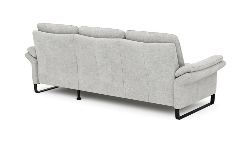 Ecksofa Tenero - 2-Sitzer mit Longchair rechts, Stoff, Hellgrau