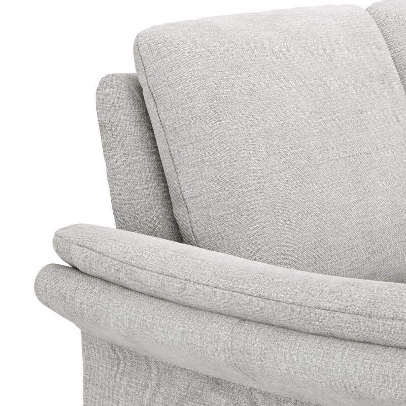Ecksofa Tenero - 2-Sitzer mit Longchair rechts, Stoff, Hellgrau