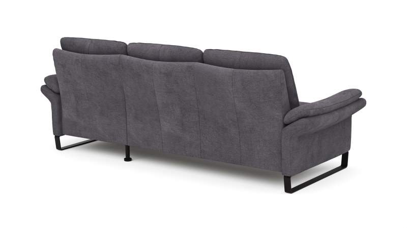 Ecksofa Tenero - 2-Sitzer mit Longchair rechts, Stoff, Dunkelgrau