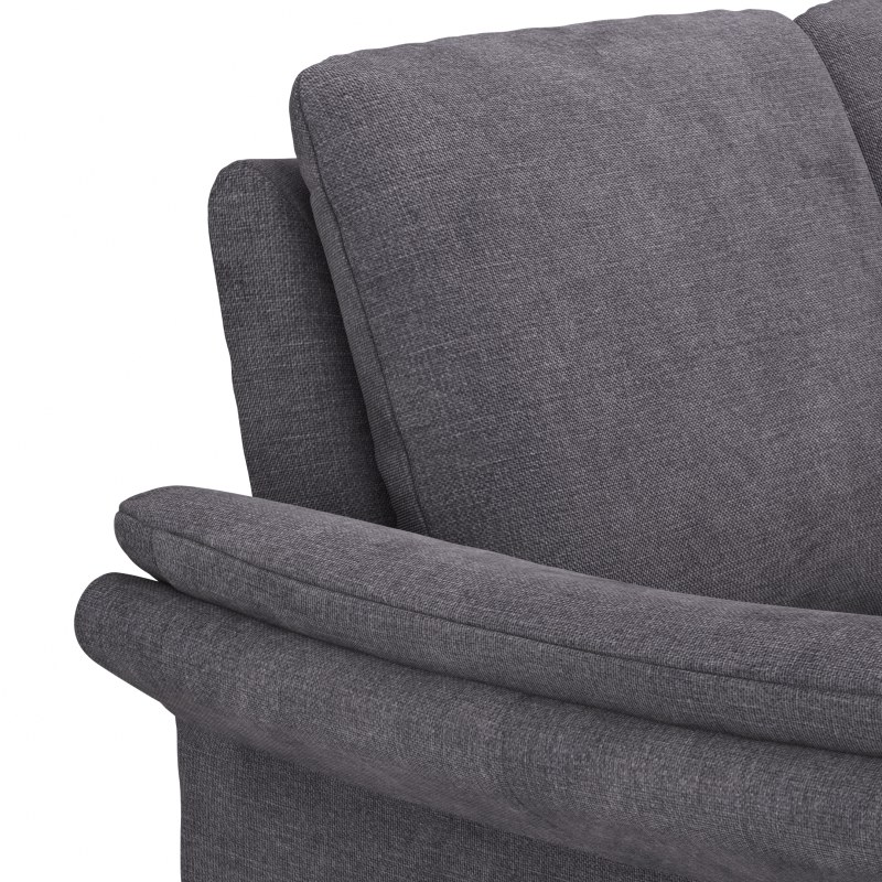 Ecksofa Tenero - 2-Sitzer mit Longchair rechts, Stoff, Dunkelgrau