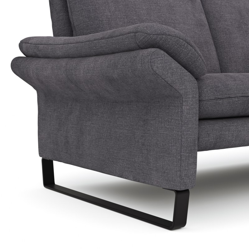Ecksofa Tenero - 2-Sitzer mit Longchair rechts, Stoff, Dunkelgrau