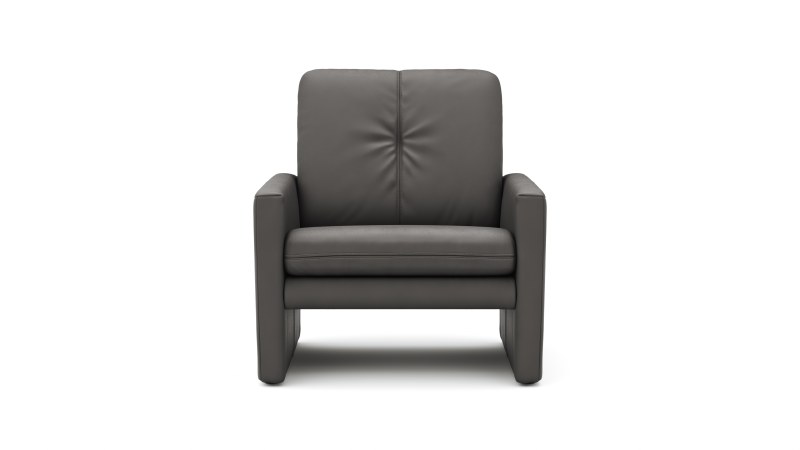 Sessel Tenero - inkl. Relaxfunktion, Leder, Anthrazit