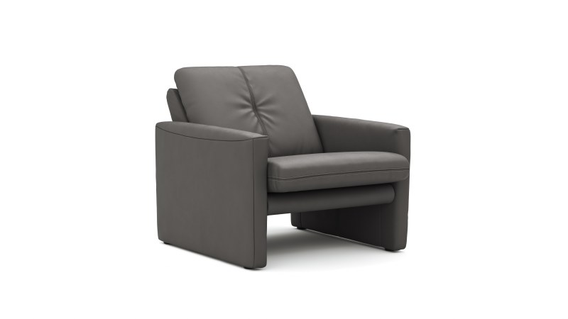 Sessel Tenero - inkl. Relaxfunktion, Leder, Anthrazit